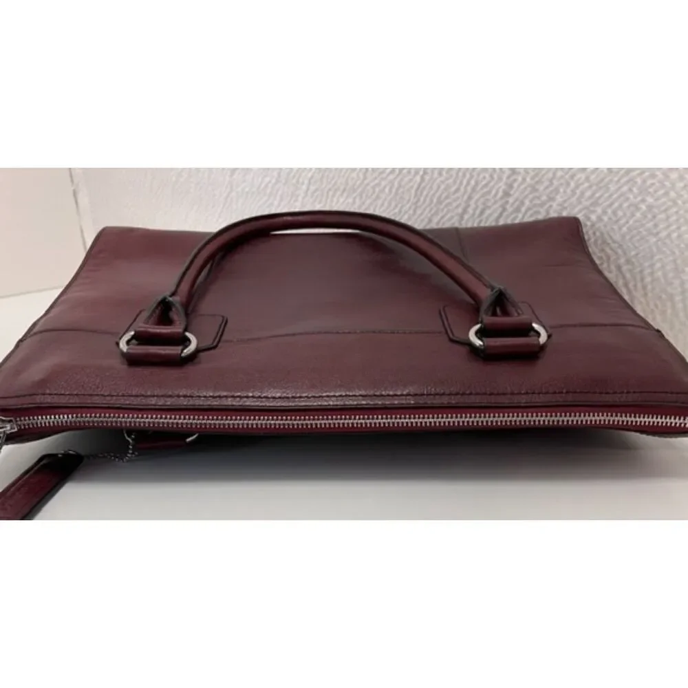 Marc New York Burgundy Executive Leather Laptop Tote/Briefcase